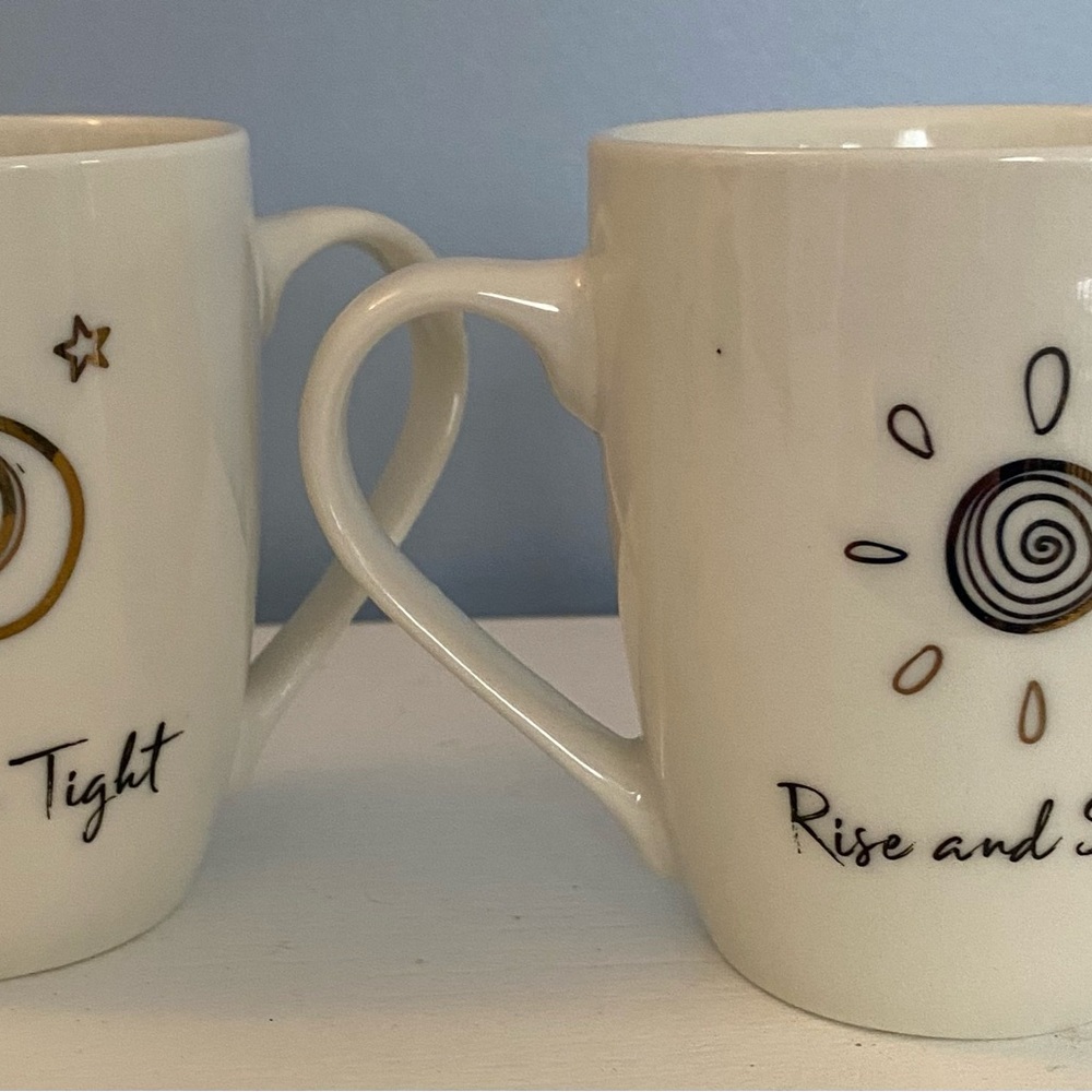 Rise and shine sleep tight coffee mugs